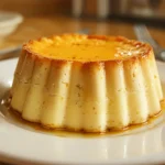 Flan pâtissier doré dans une cuisine familiale