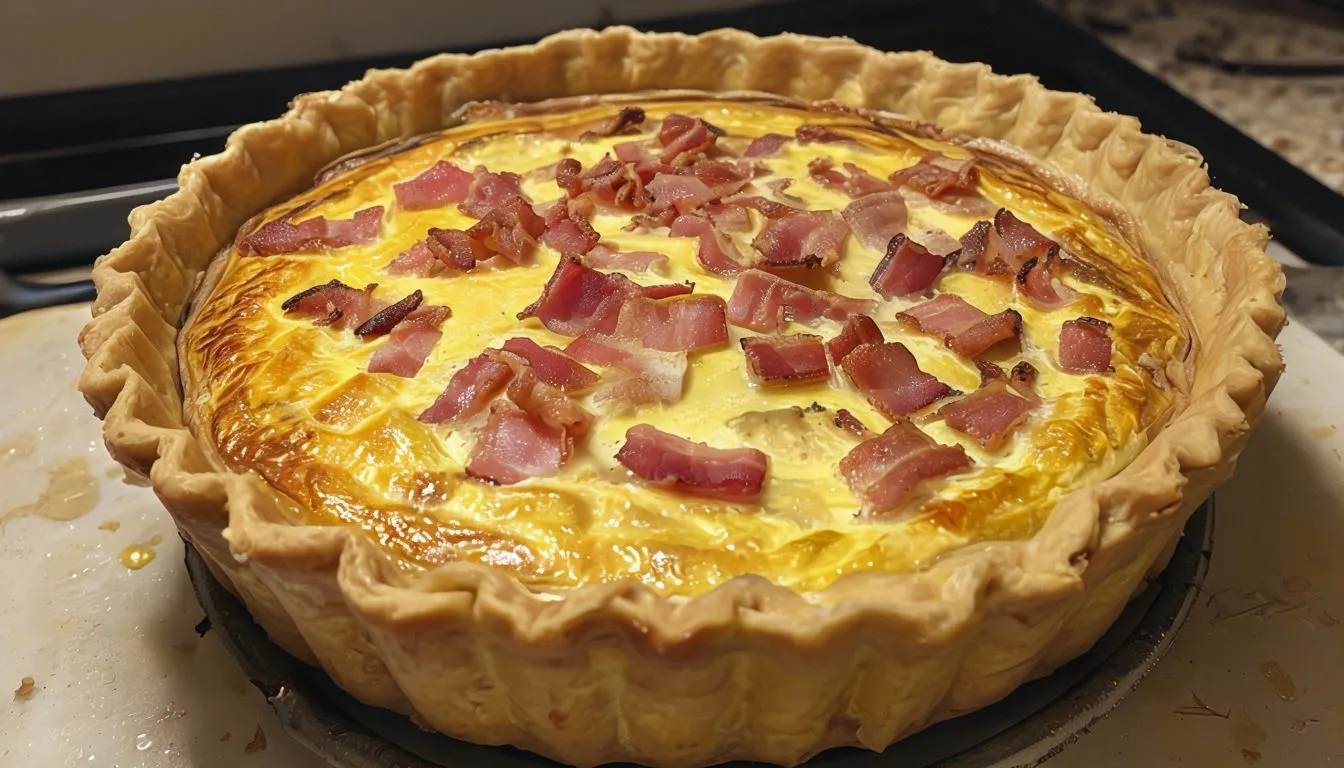 Quiche lorraine aux lardons et fromage maison