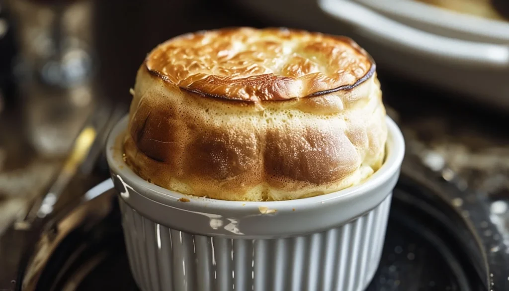 Soufflé au Grand Marnier doré et gonflé