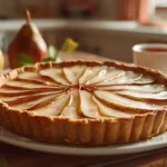 Tarte aux poires finie dans une cuisine maison, Ingrédients pour la tarte aux poires