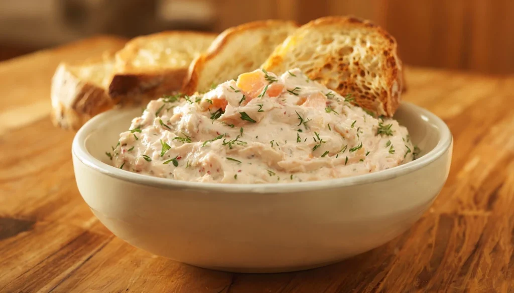 Mélange des ingrédients pour les rillettes de saumon fumé