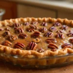 Tarte aux noix de pécan maison avec garniture au sirop d'érable