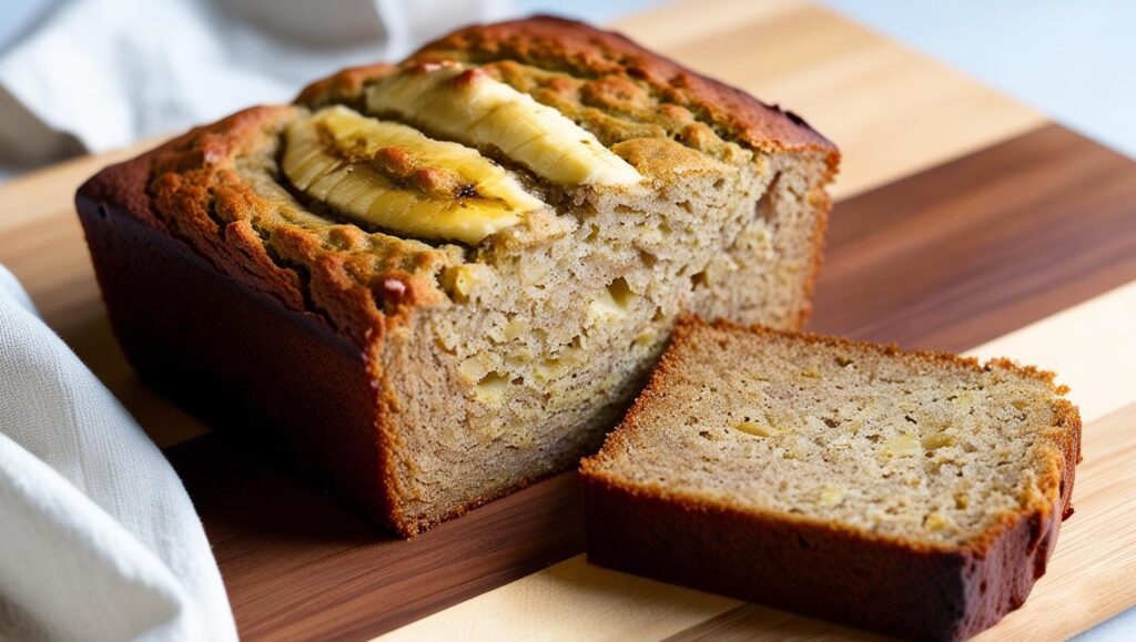 Banana bread moelleux fait maison, parfait pour utiliser des bananes mûres et obtenir un cake fondant et savoureux.