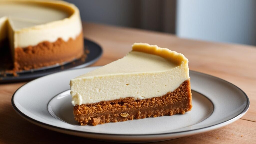Cheesecake aux spéculoos fait maison dans une cuisine familiale