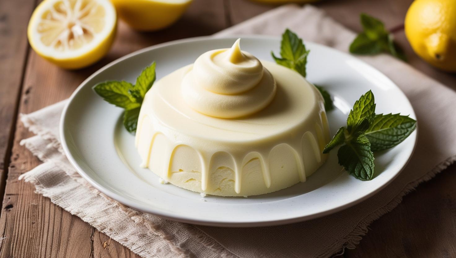 Fondant citron au mascarpone fait maison dans une assiette