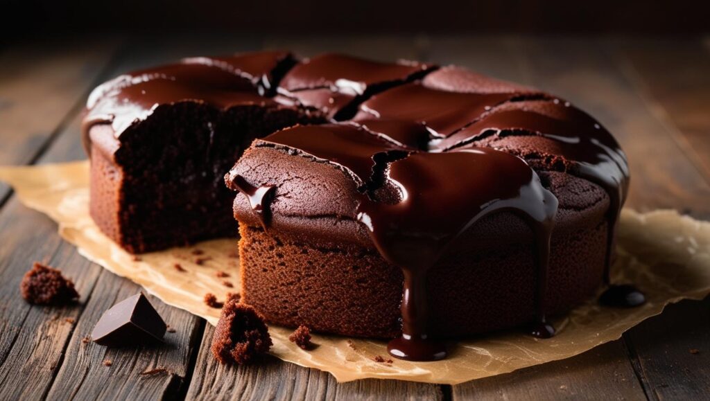 Moelleux au chocolat fondant sorti du four, cœur coulant