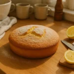 Moelleux au citron maison prêt à déguster sur une assiette