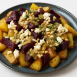 Salade maison de pommes de terre et betteraves servie froide