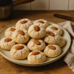 Biscuits aux amandes faits maison dans une cuisine familiale, photographiés de manière réaliste