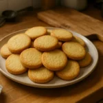 Biscuits sablés maison dorés et croustillants sur une plaque de cuisson