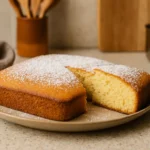 Gâteau au lait concentré sucré moelleux, fait maison dans une cuisine familiale.