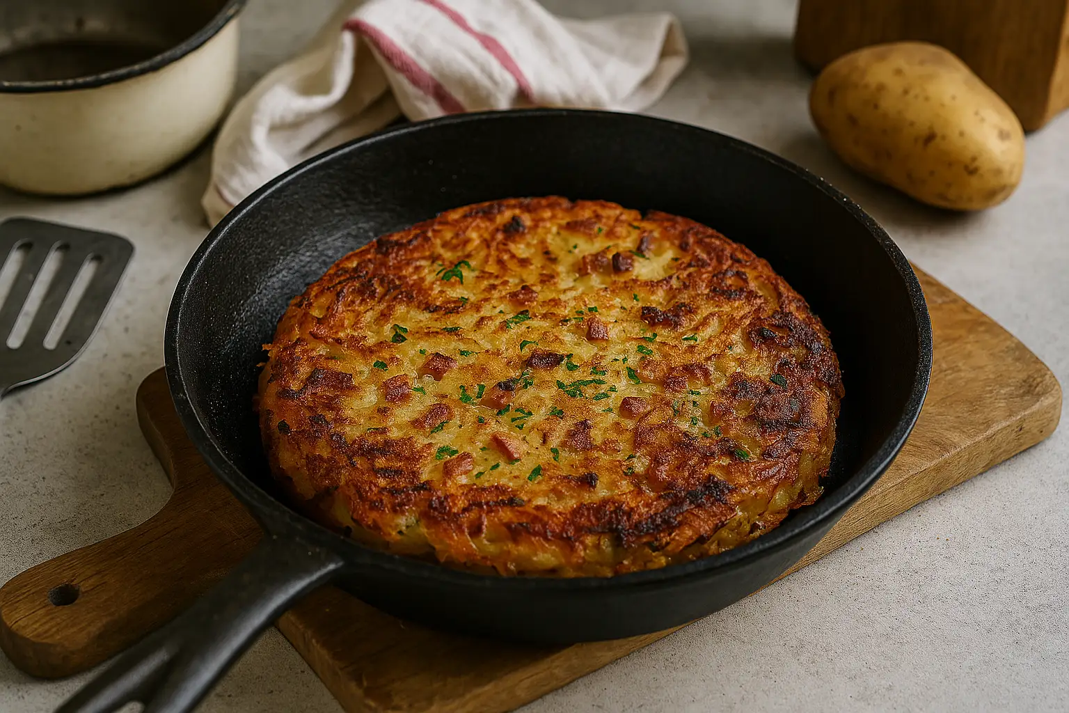 Gâteau de pommes de terre facile et croustillant | Recette maison