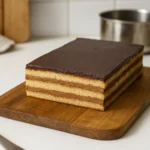 Opéra Gâteau fait maison avec génoise chocolat, crème au beurre café