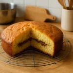 Gâteau au yaourt au Nutella fait maison sur une table de cuisine