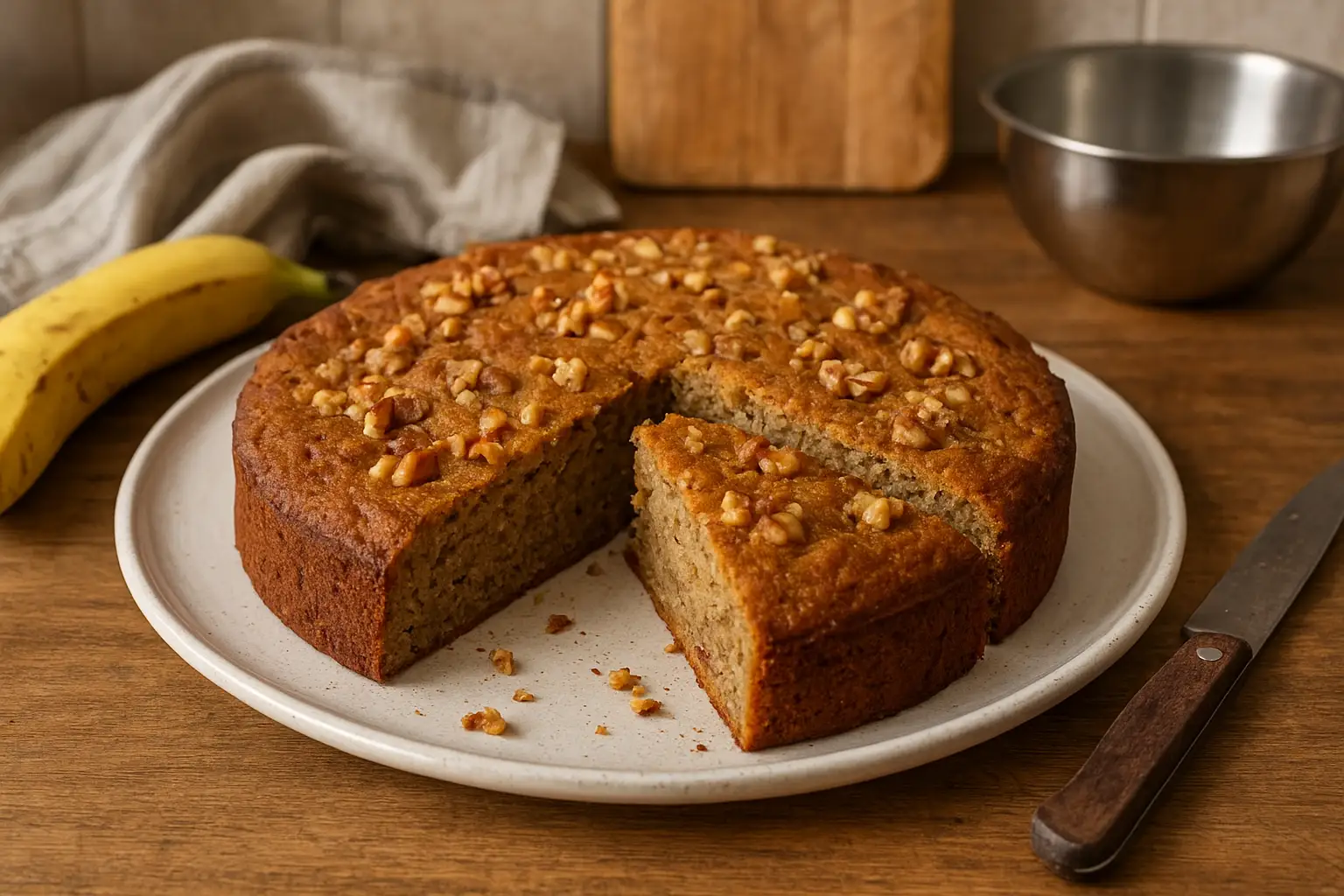 Gâteau moelleux sans sucre à la banane pour diabétiques