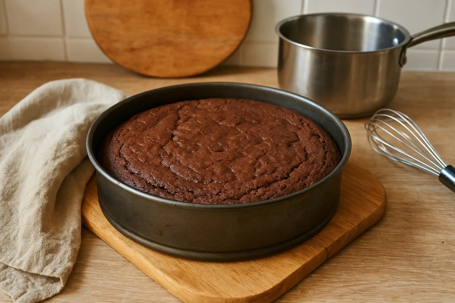 Photo d’un gâteau vegan au chocolat moelleux, fait maison, sans lait ni œuf, facile à préparer et parfait pour un dessert healthy ou sans gluten.