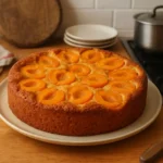 Photo d’un gâteau abricot moelleux maison, doré et fondant