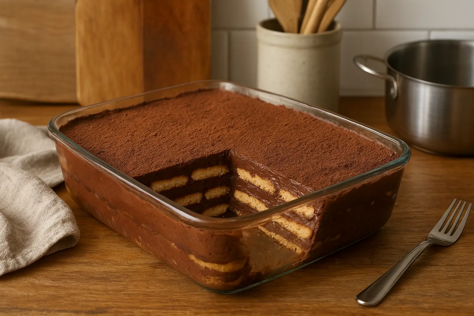 Gâteau aux petits beurres et chocolat fait maison, dessert gourmand sans cuisson