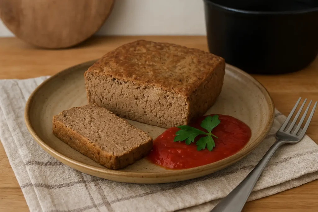 Gâteau de foie de volaille lyonnais fait maison avec sauce tomate