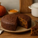 Gâteau citrouille chocolat moelleux fait maison dans une cuisine familiale