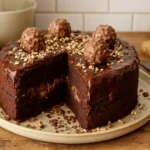 gateau ferrero rocher maison avec ganache chocolat noisette et décoration ferrero rocher