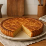 Gâteau frangipane maison doré et moelleux, garni de crème d’amande