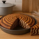 Gâteau zébré moelleux au chocolat et à la vanille fait maison, dessert marbré facile et gourmand.