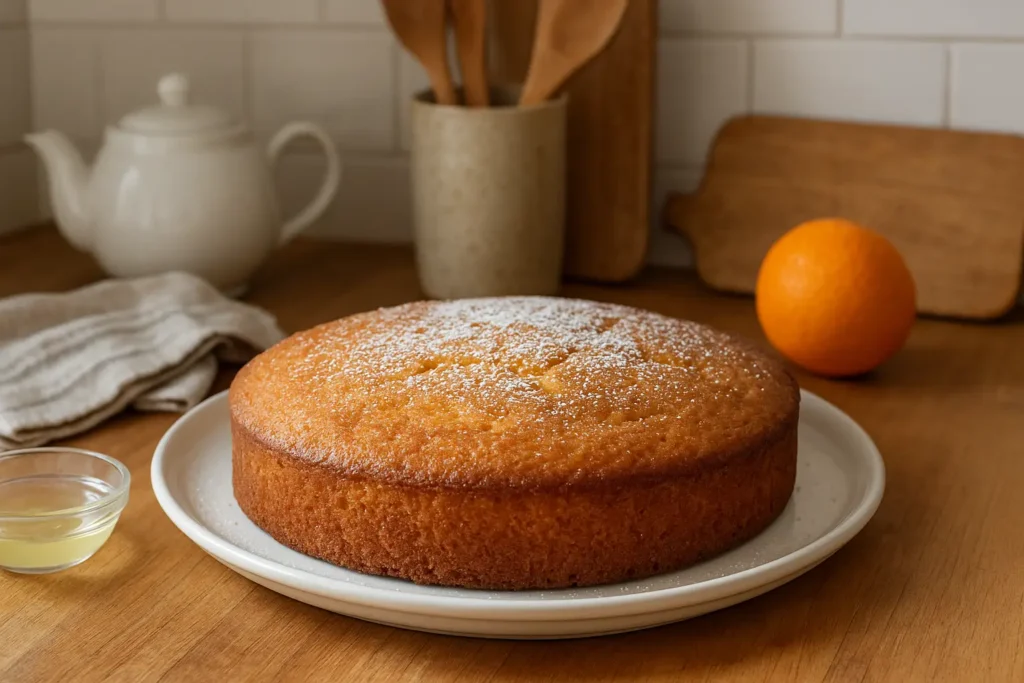 Gâteau à la fleur d’oranger moelleux et doré, recette maison parfumée et facile