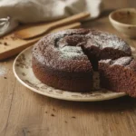 Gâteau au haricot rouge moelleux fait maison, gâteau japonais aux haricots rouges sur une table de cuisine