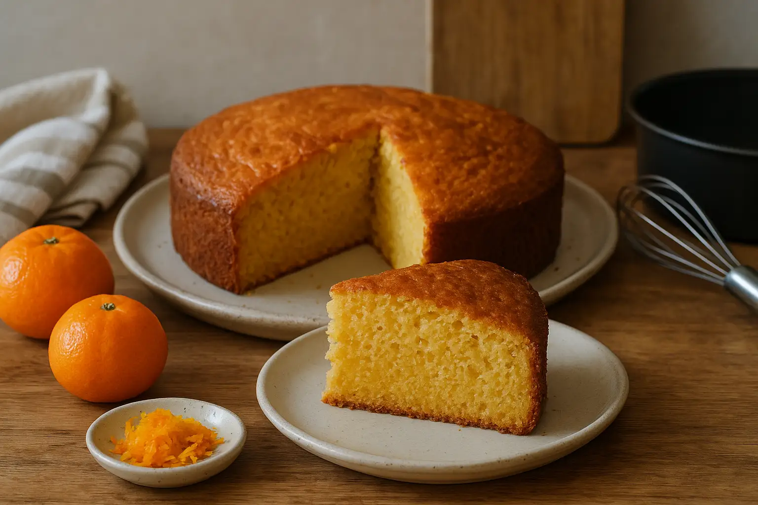 gâteau à la mandarine moelleux fait maison, gâteau mandarine parfumé aux zestes et jus de mandarine
