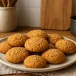 Photo d'un gâteau marocain cacahuète fait maison, moelleux et doré, préparé avec des cacahuètes grillées et parfait pour le Ramadan ou l'Aïd.