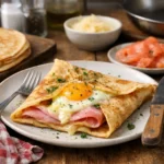 Recette crêpe salée facile et gourmande, crêpes dorées prêtes à être garnies