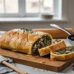 Rôti Wellington végétarien maison aux champignons et épinards, recette de Noël sans viande