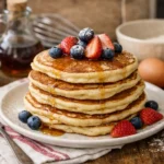 Pancakes sans beurre moelleux faits maison pour un petit-dejeuner sain