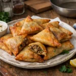 Bricks à la viande hachée croustillantes préparées avec feuilles de brick dorées et farce maison