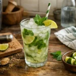 Mojito maison frais avec menthe, citron vert, glace pilée et rhum, préparé selon la recette mojito classique