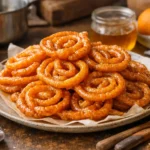 Zlabia traditionnelle croustillante imbibée de sirop parfumé