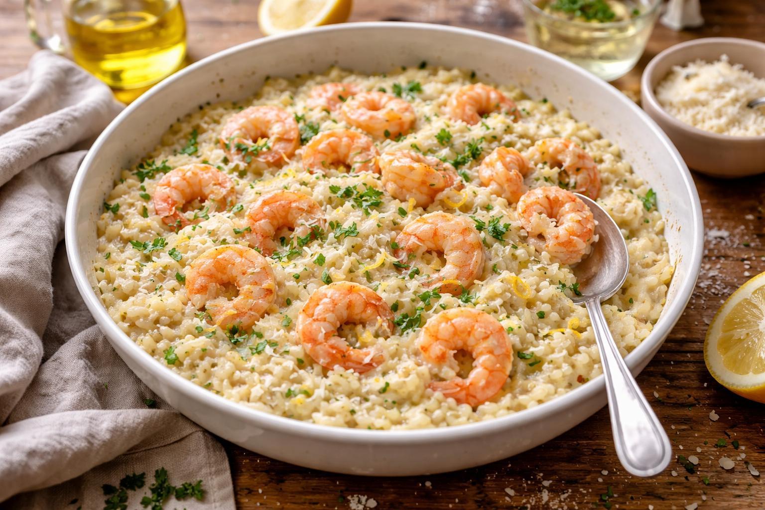 Risotto aux crevettes - Facile fait maison