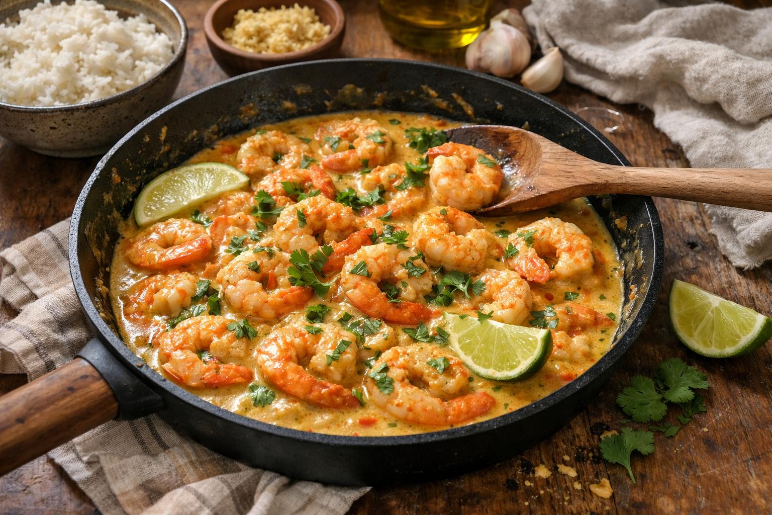 Crevettes au curry - Facile fait maison