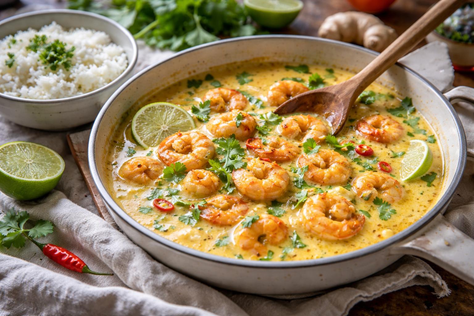 Crevettes au lait de coco - Facile fait maison