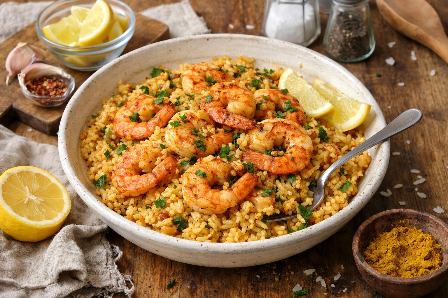 Riz aux crevettes - Facile fait maison