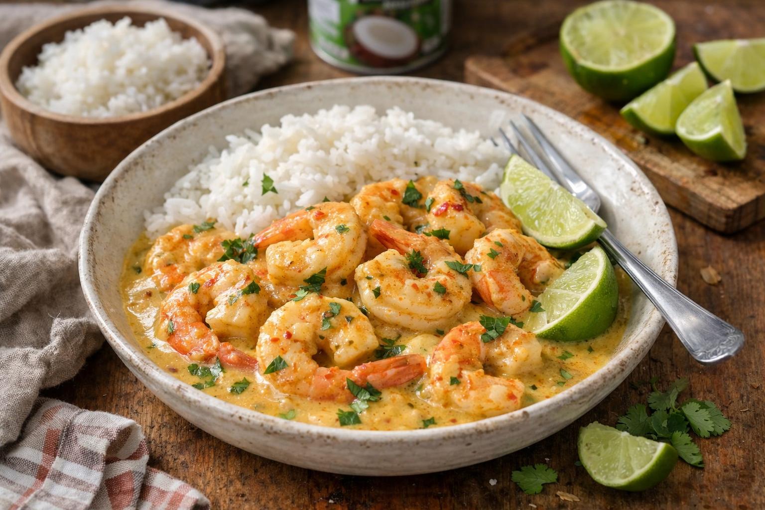 Crevettes curry coco - Facile fait maison