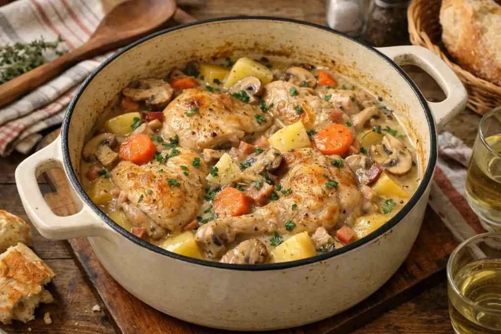 Poulet a la paysanne - Facile fait maison