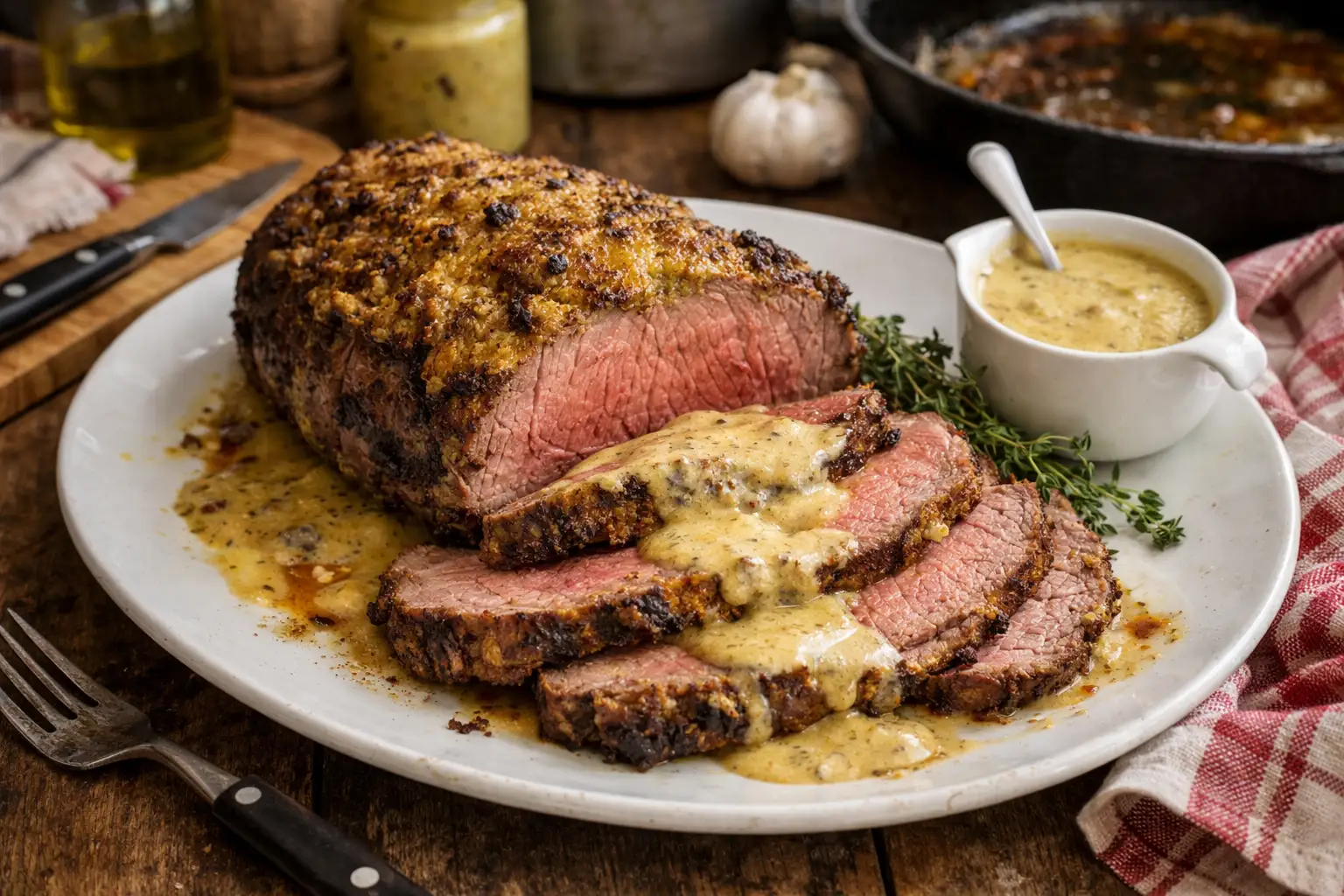 Roti de boeuf a la moutarde - Facile fait maison