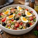 Salade de riz au thon (vinaigrette moutardée) - Facile fait maison