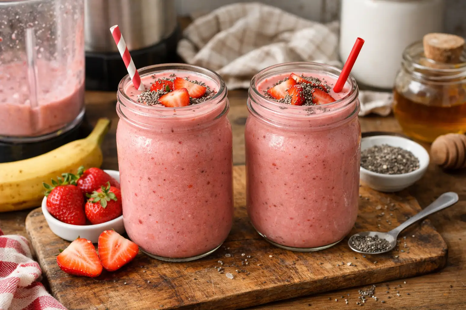 recette smoothie fraise-banane : facile, détox & protéiné