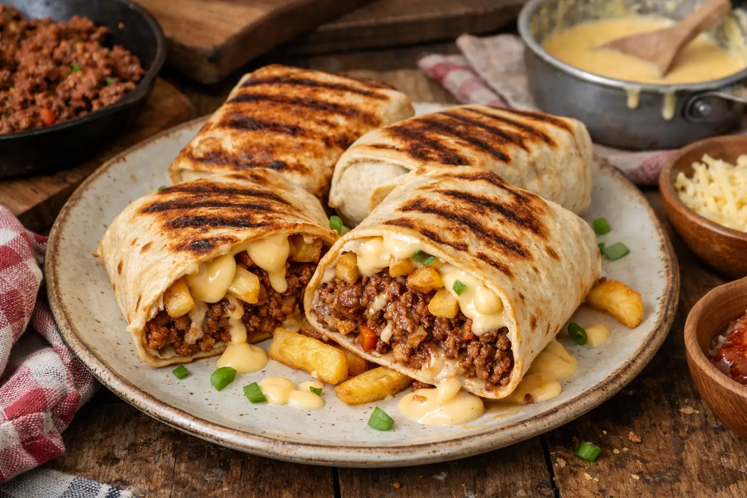 Tacos viande hachée (sauce fromagère) - Facile fait maison