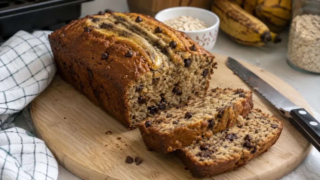 Banana bread healthy aux flocons d’avoine - Facile fait maison