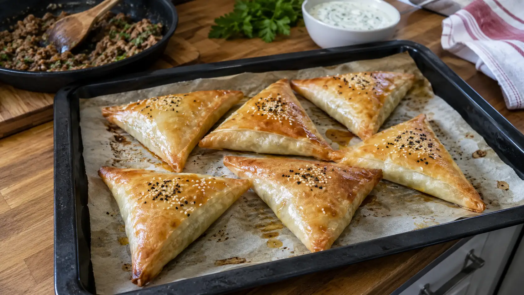 Bricks croustillantes a la viande hachee au four - Facile fait maison