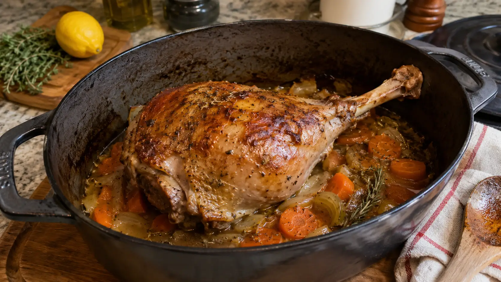 Cuisse de dinde au four en cocotte - Facile fait maison